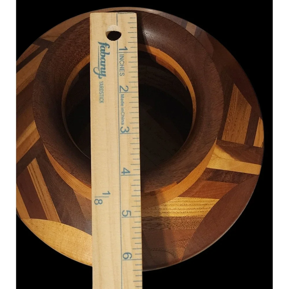 Handcrafted Segmented Wood Vase Signed Boyd Miles Dated 1996 11 Wood Types